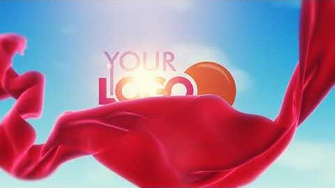 2995  - Fabric ribbon fly sky clouds corporate Logo Reveal animation intro