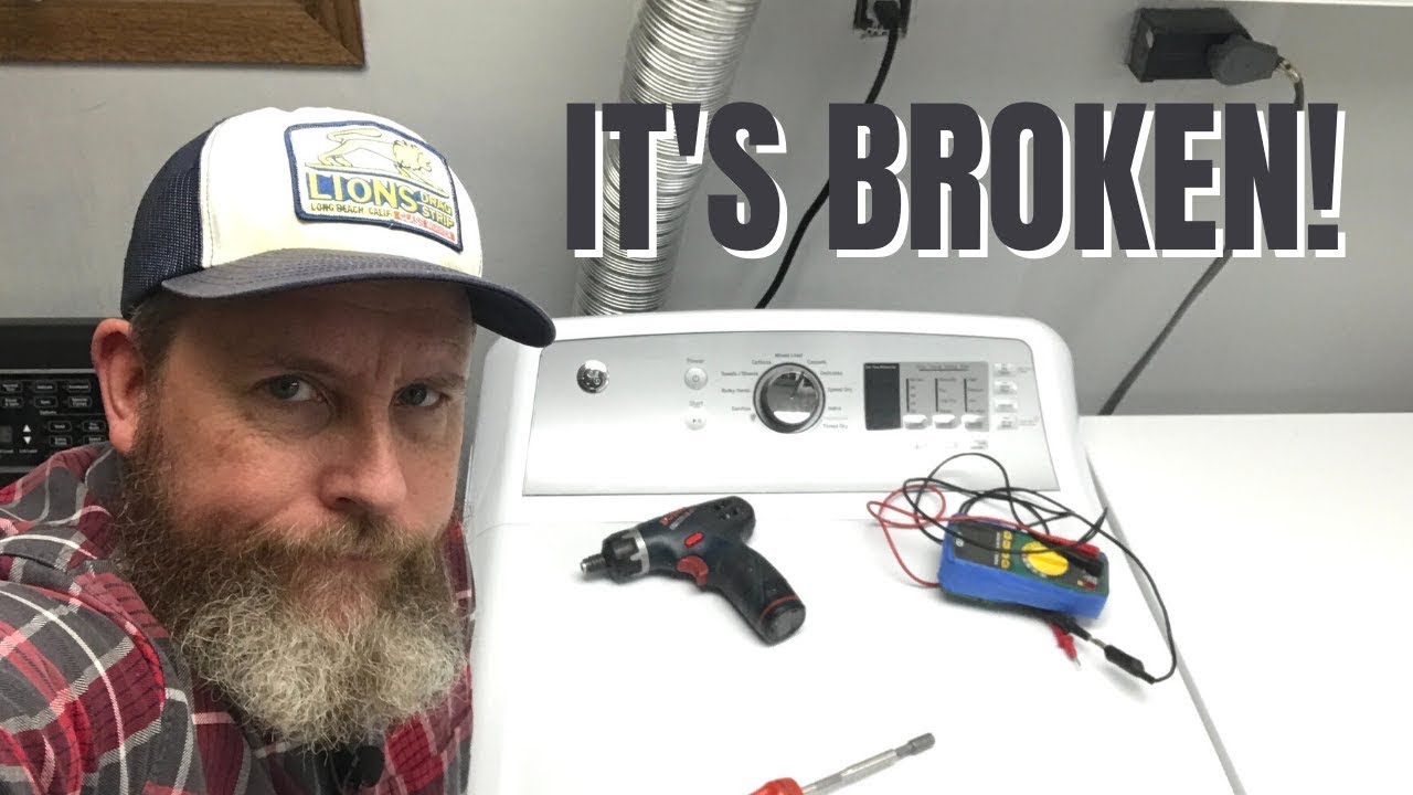 ⁣Broken dryer diagnosis + drum belt replacement for GE dryer