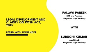 Sep 12, 2020: Legal Development and Clarity on PoSH Act, 2013