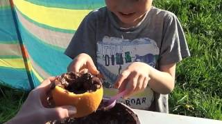 Recipe here:
http://www.getoutwiththekids.co.uk/camping/camping-tips/recipes/chocolate-orange-campfire-cakes/
chocolate orange campfire cakes are fun and eas...