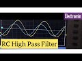 Demonstrating high pass filter on oscilloscope