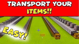 Minecraft Item Transport Tutorial: Minecraft Bedrock 🛤️🛤️🛤️🛤️