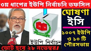 অবশেষে ৩য় ধাপে ১০০৭ ইউপি ও ১০ টি পৌরসভায় নির্বাচনের তফসিল ঘোষণা I 3RD Step UP Election I UP Election