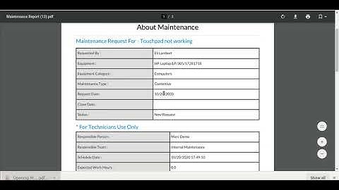 Maintenance Request Report Odoo