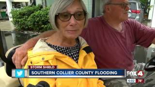 Heavy rain floods streets in Everglades City, Marco Island
