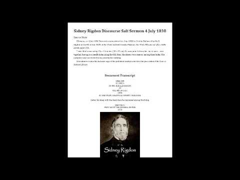 RISING OF MORMON DANITES 4 JULY 1838 SIDNEY RIGDON SALT SERMON ADAM ondi AHMAN