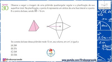 (UERJ-2025) QUESTÃO 30 Observe a seguir a imagem de uma pirâmide quadrangular regular