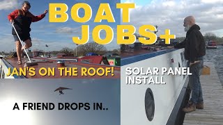 Narrowboat DIY | Installing New Solar | Jan Cleans Up | A Flying Visit | Vlog 69