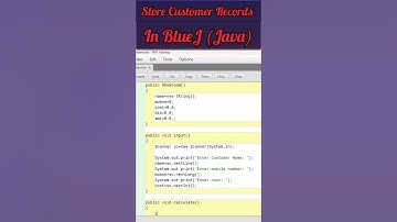 Customer Records Program in BlueJ (Java) short video ll Bluej Programming ll Java Programming.