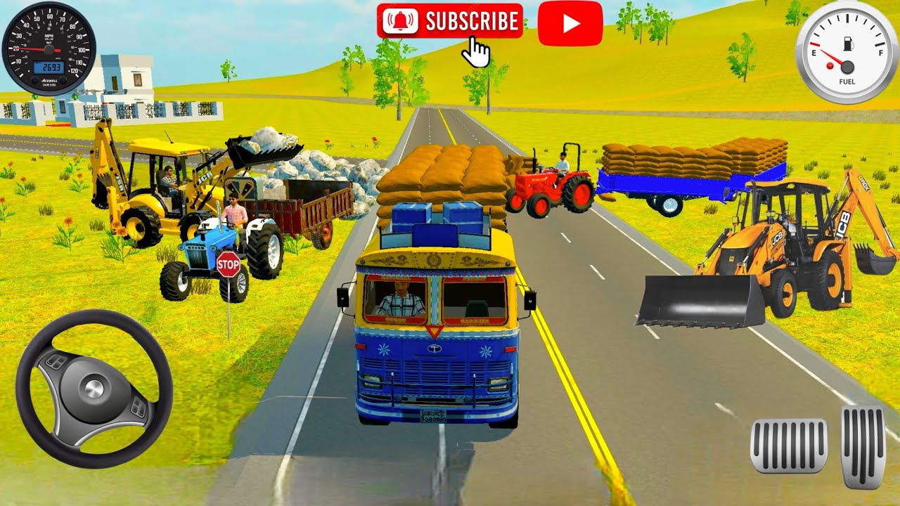 JCB🚜Unloading Stone🪨Truck &Tractor 