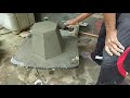 Cara membuat pot bunga semen dengan media cetakan pasir |Cement flower pots