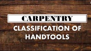 TLE CARPENTRY GRADE 7 & 8  Lesson 2 LO1, CHECK CONDITIONS OF TOOLS AND EQUIPMENT