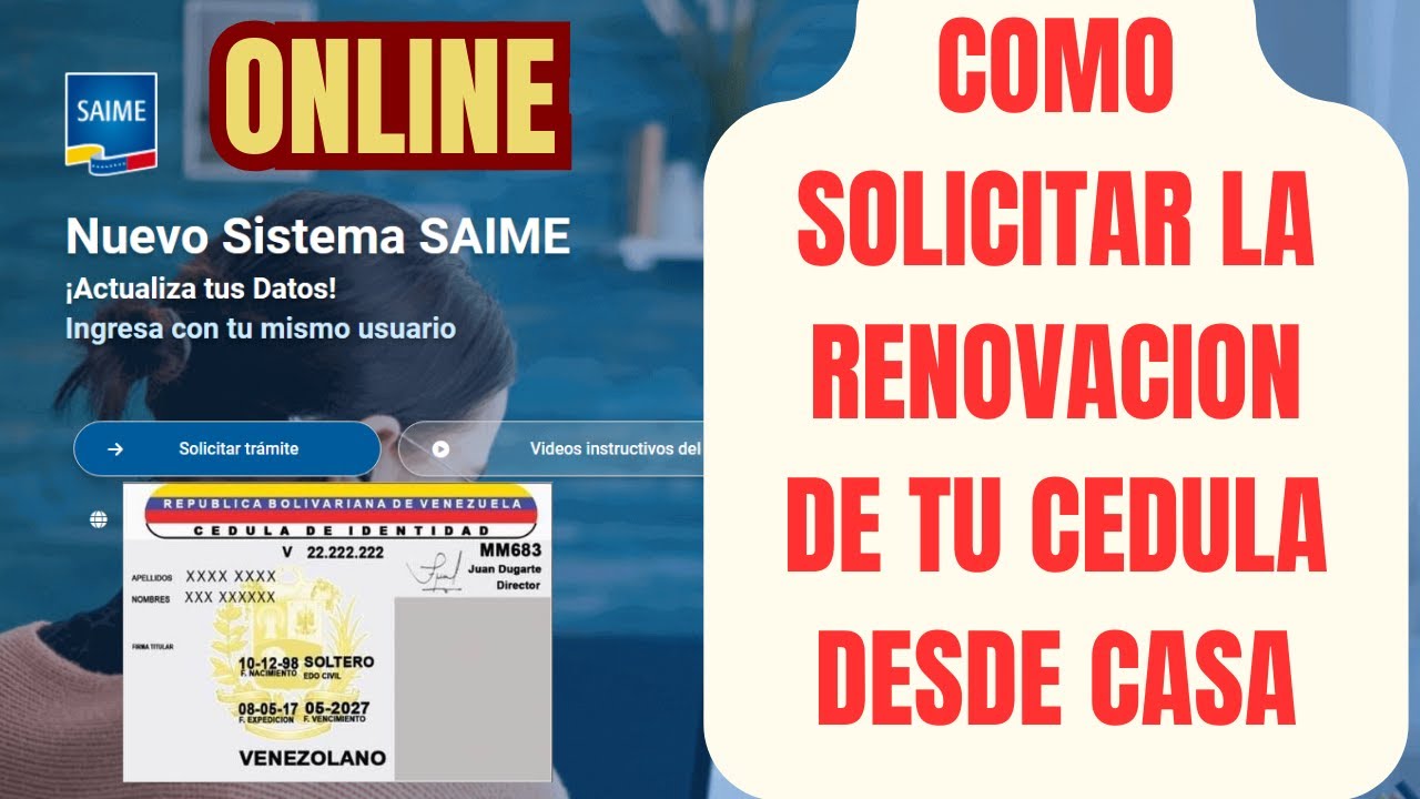 Como SOLICITAR la RENOVACION de la CEDULA VENCIDA (ONLINE desde casa ...