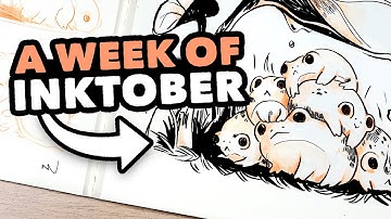 A WEEK of InkTober Drawings // Draw With Me!