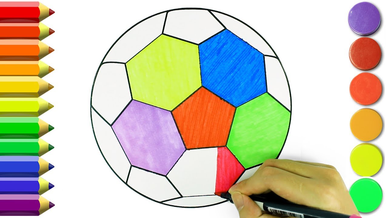 How to Draw Soccer Ball Sport Toys  Coloring Pages Learn Drawing  Animation Draw for Kids