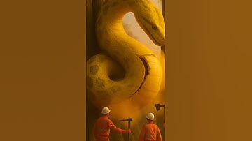 Tiny workers rescuing lamb from giant python #animals#funny#shorts#miniatures