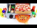 How to Make Play Doh Pizza Toy Velcro Cutting with Microwave Oven Baby Toy Appliance for Kids