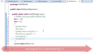16  relational Operator in java