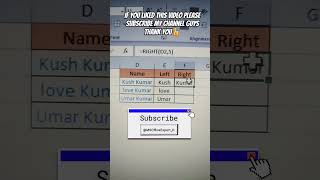 Left & Right Function Excel #formula1 #excel #exceltips #office365 #exceltricks #microsoftexcel #job