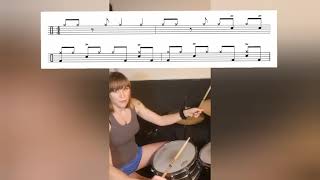Video thumbnail of ""Honky Tonk Woman" Beat with Cowbell, drum lesson for beginners. Mindee's mini drum lessons- #6"