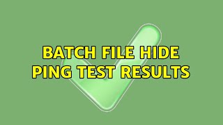 Batch File: Hide Ping test results
