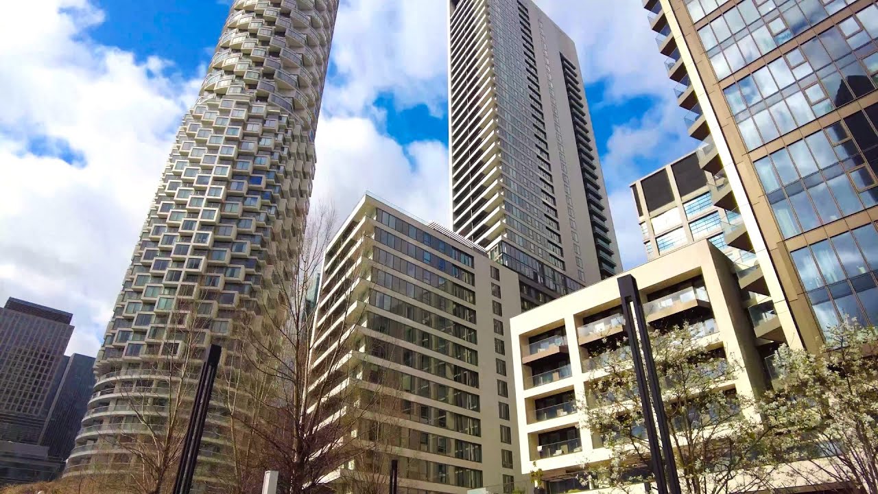 [4K] Canary Wharf | Wood Wharf | Roof Garden | London Walk