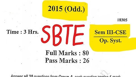 Cse 3rd sem operating system 2015 previous year question bank || computer science engineering