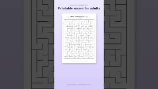 Printable mazes for adults | Free Printable, Can You Solve It #Shorts