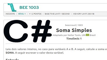 RESOLVENDO EXERCICIO 1003 BEECROWD COM C#(CSHARP)
