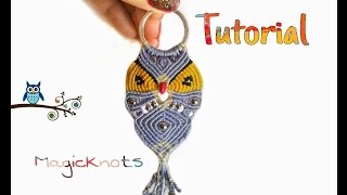 Micro Macrame Owl KeyChain 4 ♥ DIY ♥
