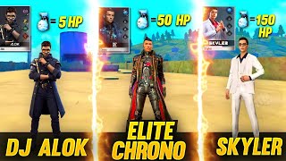 Dj Alok VS Elite Chrono VS Skyler And Many More Character Ability Test  - Garena Free Fire