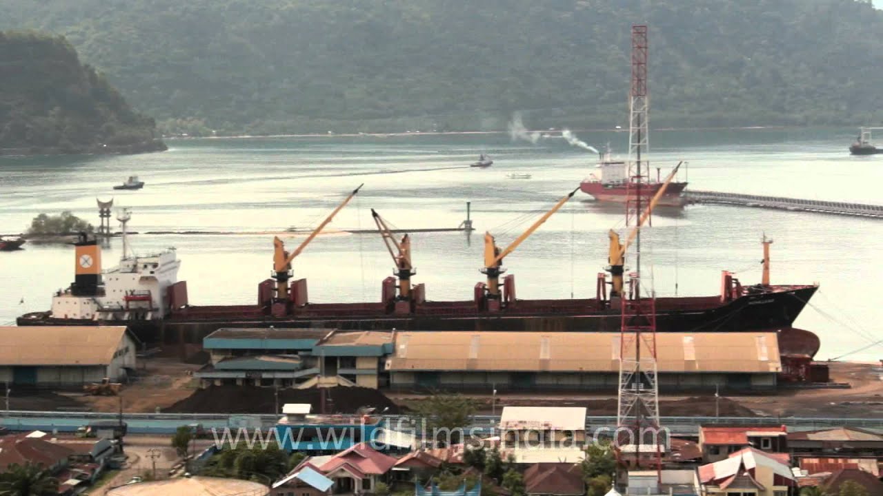 A shipping port  in Sumatra  Indonesia YouTube