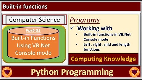 How to use mid, left & right functions in VB.Net Console || Length function in VB.Net Console mode