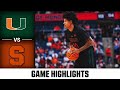 Miami vs. Syracuse Game Highlights | 2025-26 ACC Men's Basketball