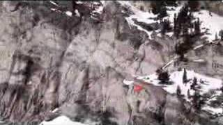 Jesse Hall Ski BASE Jumps off Helgate cliffs in Alta, Utah