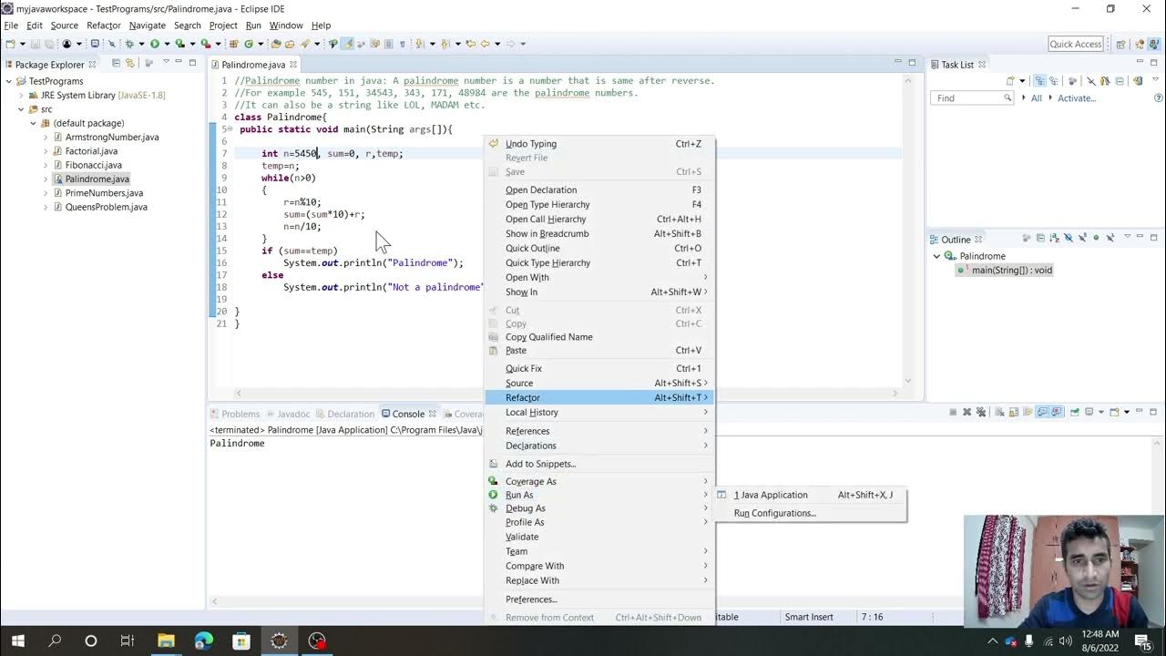 Java Program to Check if a Number is Palindrome || Live and Dry Run ...