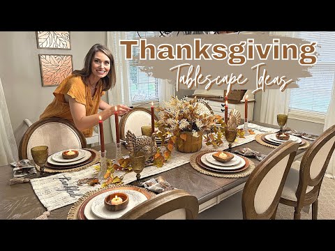 BEAUTIFUL THANKSGIVING TABLESCAPE IDEAS | SIMPLE THANKSGIVING DINNER TABLE SETTING