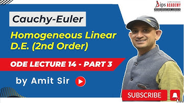 Cauchy-Euler Second Order Homogeneous Linear Differential Equation | ODE Lecture 14 (03) | CSIR NET