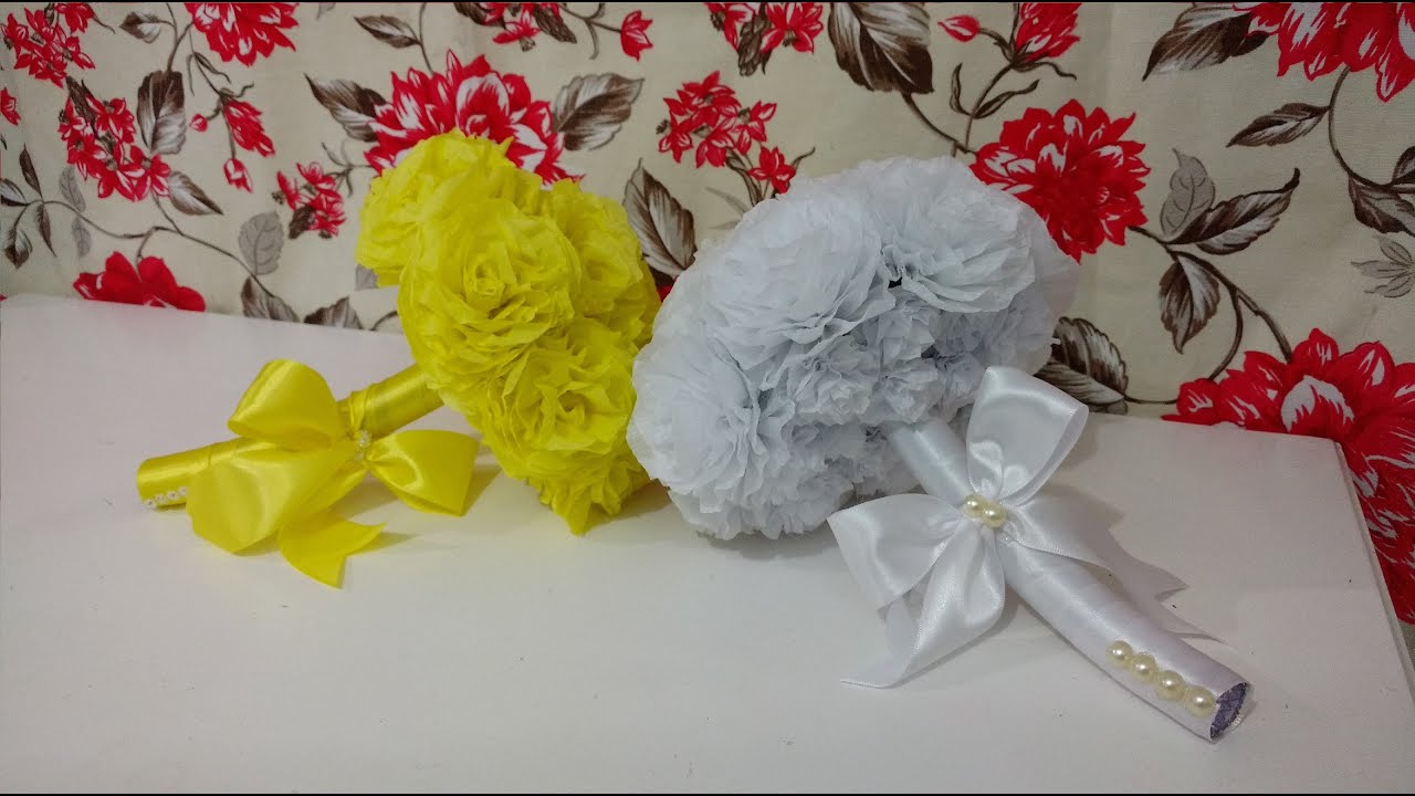 Aula 62 - Como fazer um lindo buquê com flores de papel crepom