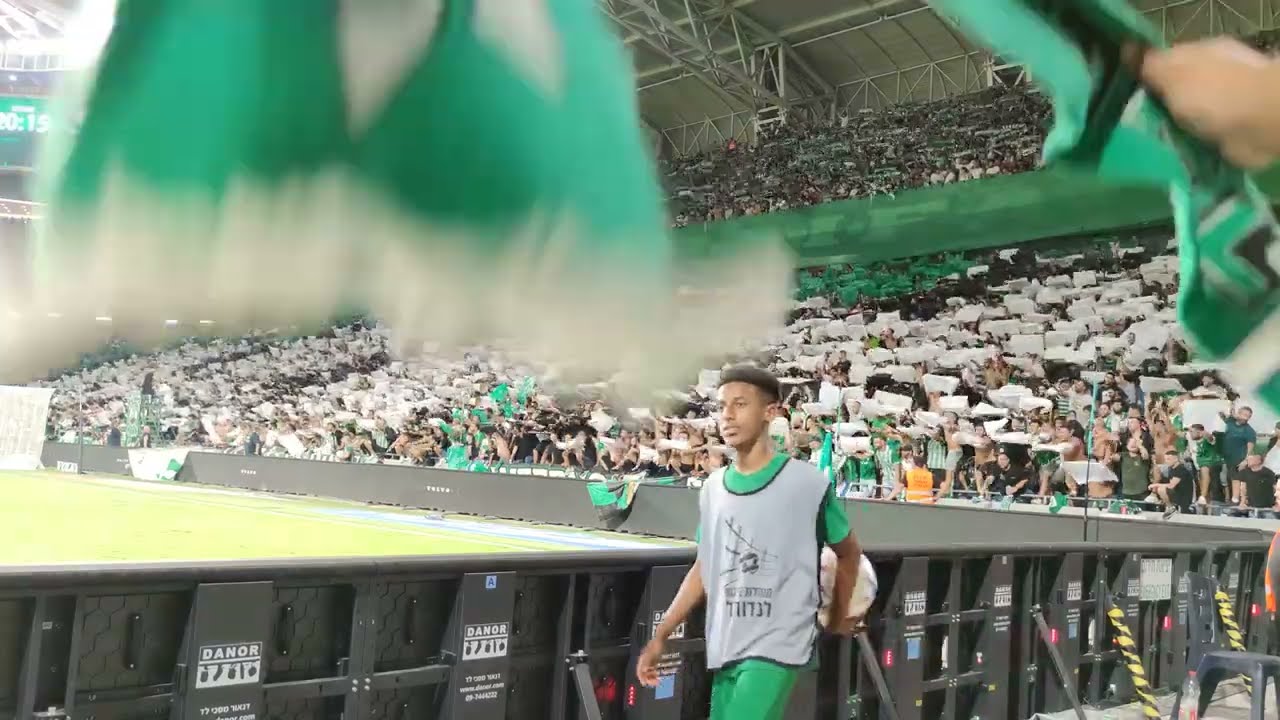 קהל מכבי חיפה קטעי עידוד ממשחק מוקדמות ליגת האלופות 22/23 מכבי חיפה-אולימפיאקוס 1-1 משחק ראשון