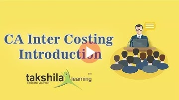 CA Inter / IPCC- Cost and management accounting| Introduction | CA Inter Video Lectures| Costing