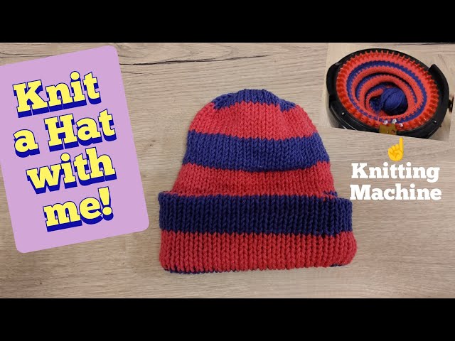 Stripy 🤍🖤🧡 ##onehataweek2023##knittingmachine##hat##loombot##sentro, Knitting  Machine