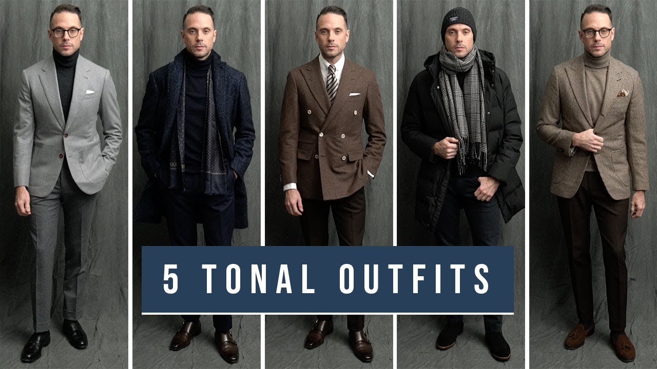 5 Tonal Outfits For Winter | Monochromatic Men's Fashion Trend - YouTube