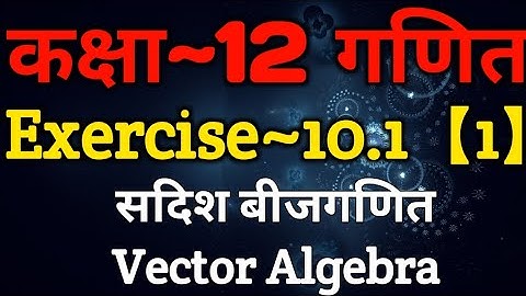 Class 12 Maths Chapter 10 | Exercise 10.1 (Part~1) | Vector Algebra | सदिश बीजगणित
