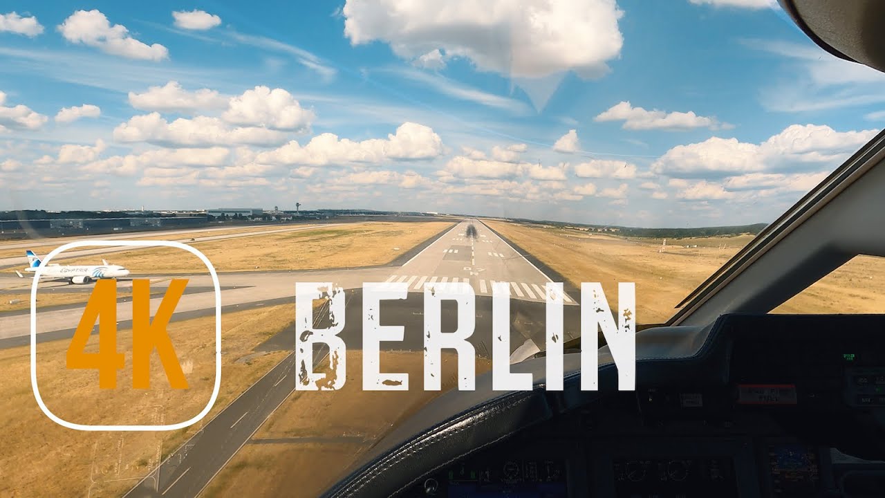 Approach and Landing in Berlin Brandenburg airport, Germany in 4K