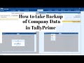 How to take Backup of Company Data in Tallyprime ||