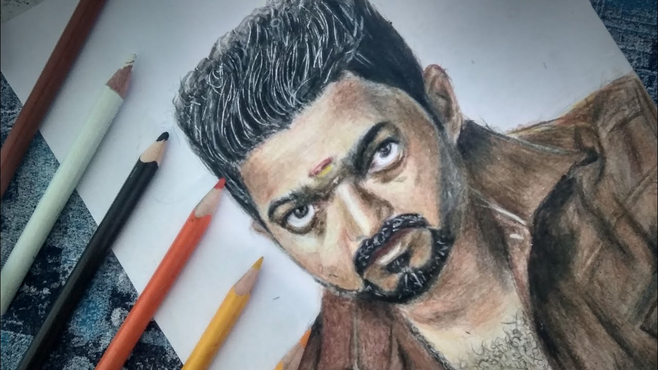How to draw bigil vijay YouTube