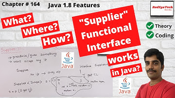 # 164 Supplier Interface in Java with Examples | Supplier | java Supplier | java 8| java| RedSysTech