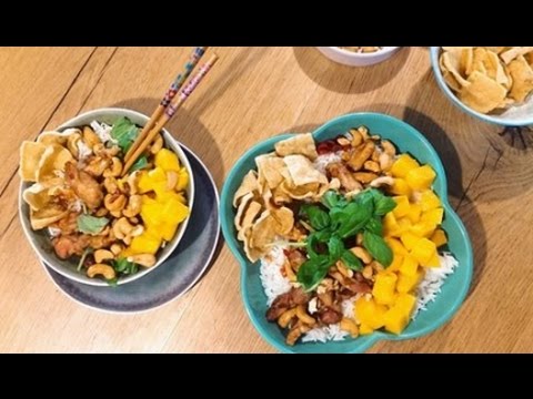 aziatische kip cashew met kokosrijst - youtube