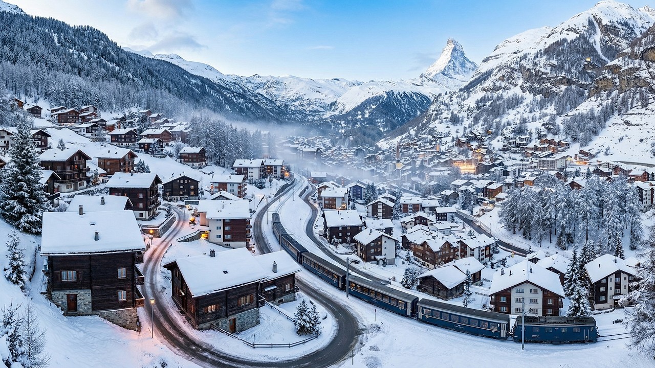 4K Quiet Winter Town with Smooth Piano - Best Piano Playlist 2026 for Focus & Inner Calm